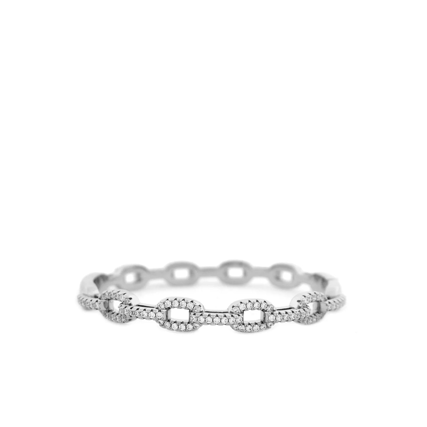 sterling pave CZ link bangle