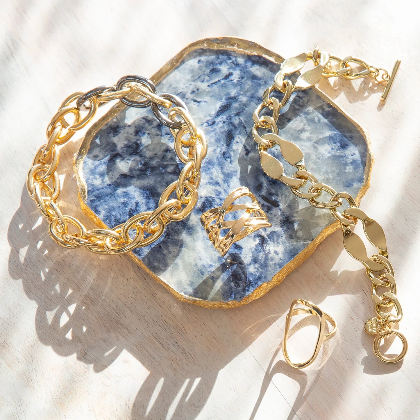 gold plated large open oval ring