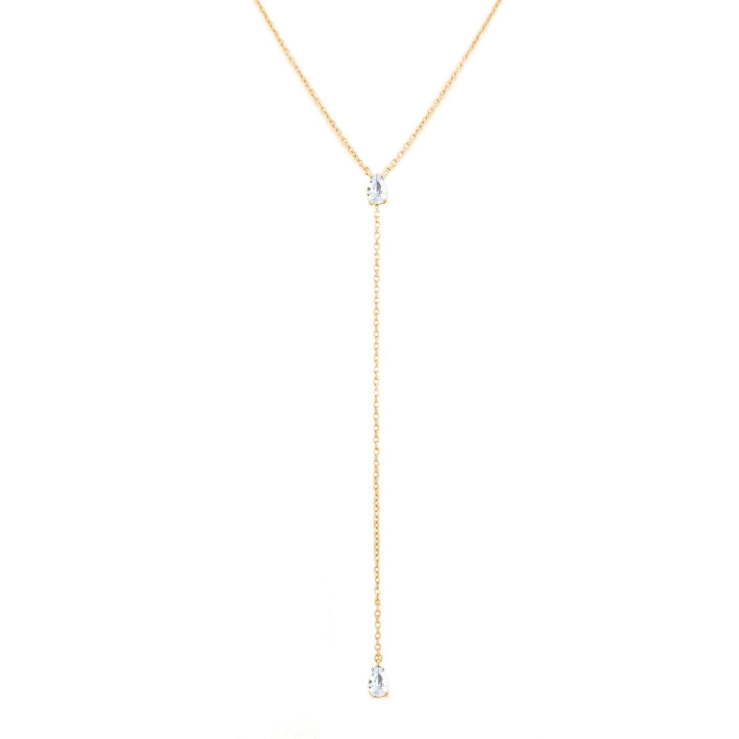 sterling pear-shaped stone Y necklace