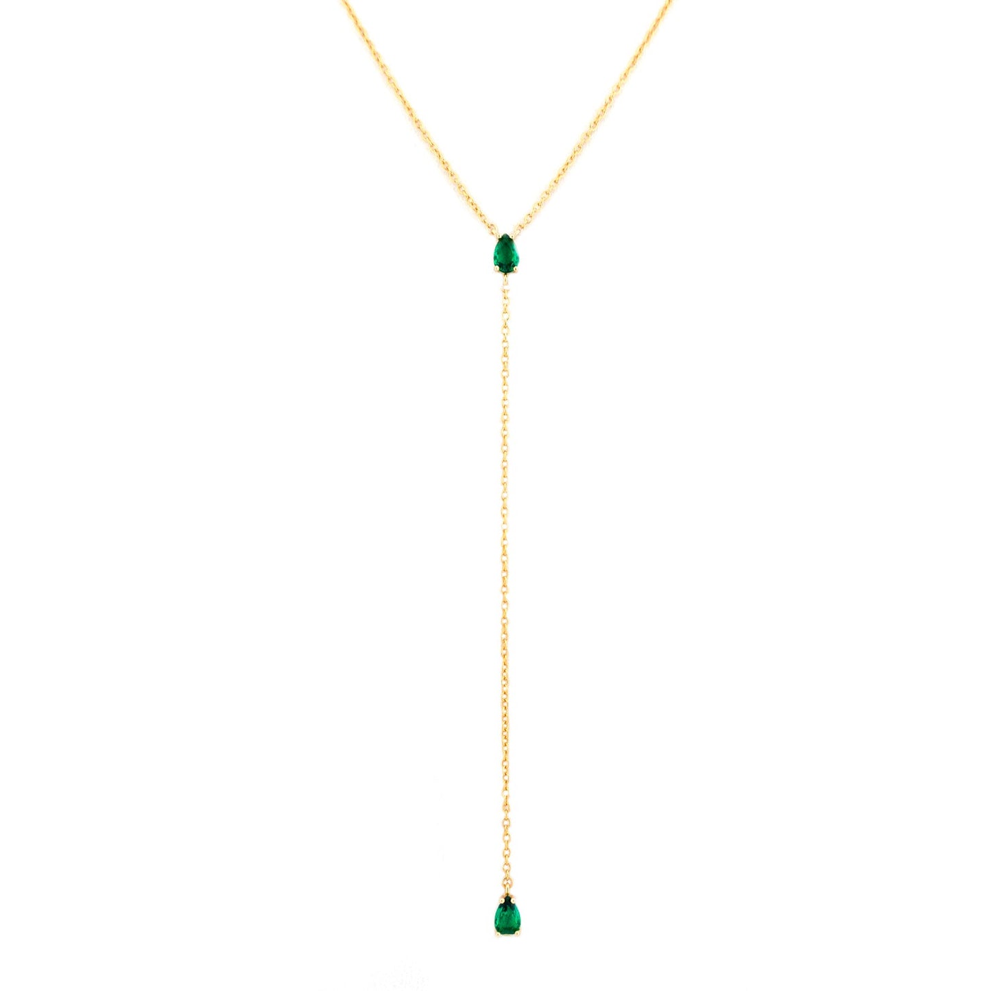 sterling pear-shaped stone Y necklace