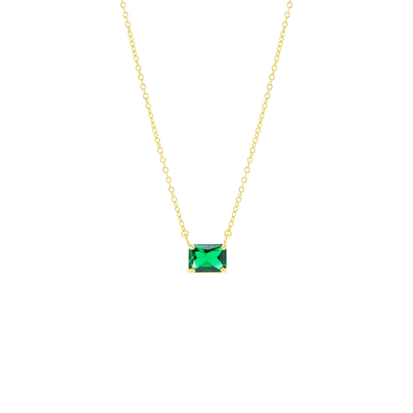 sterling rectangle stone necklace