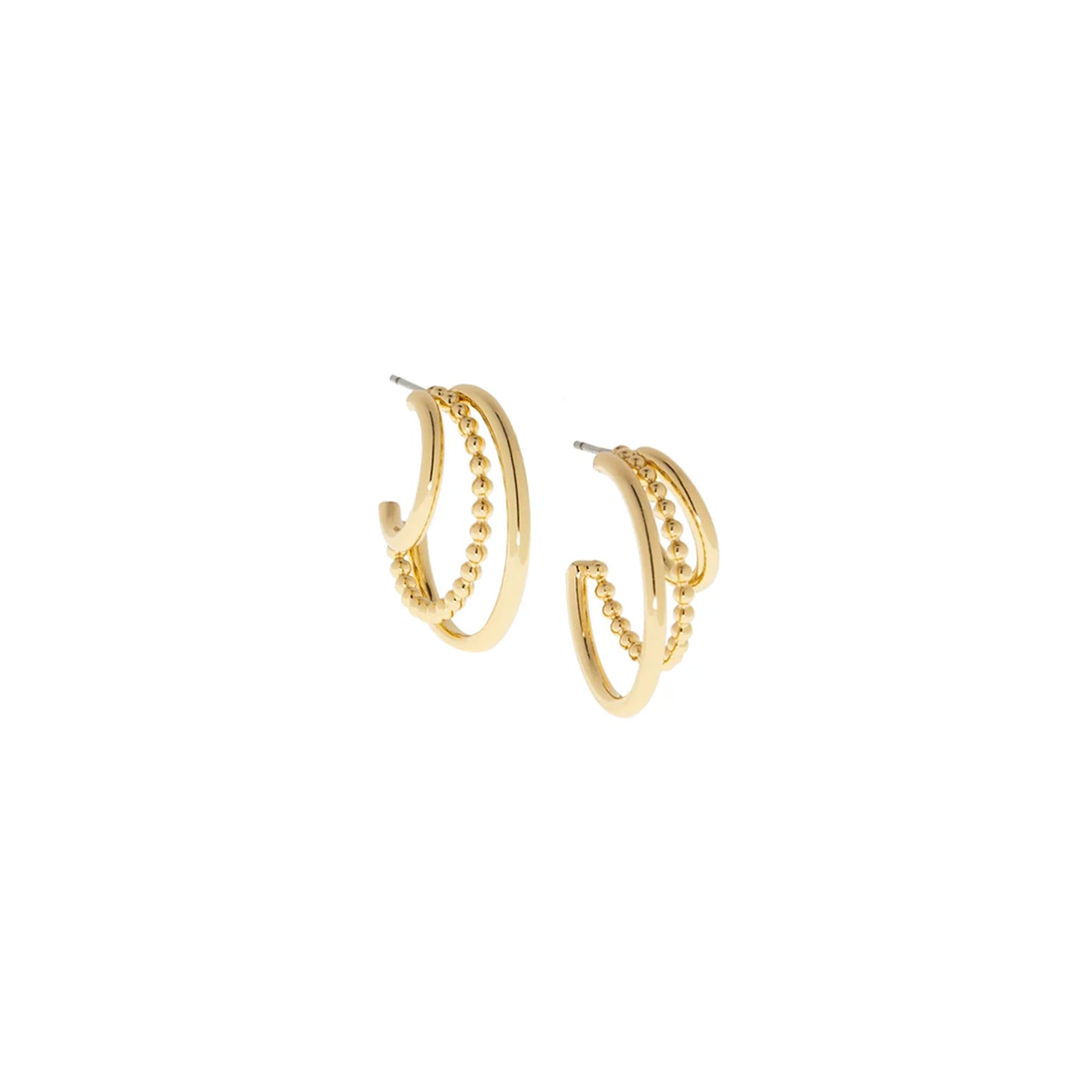 small center beaded tri-hoop