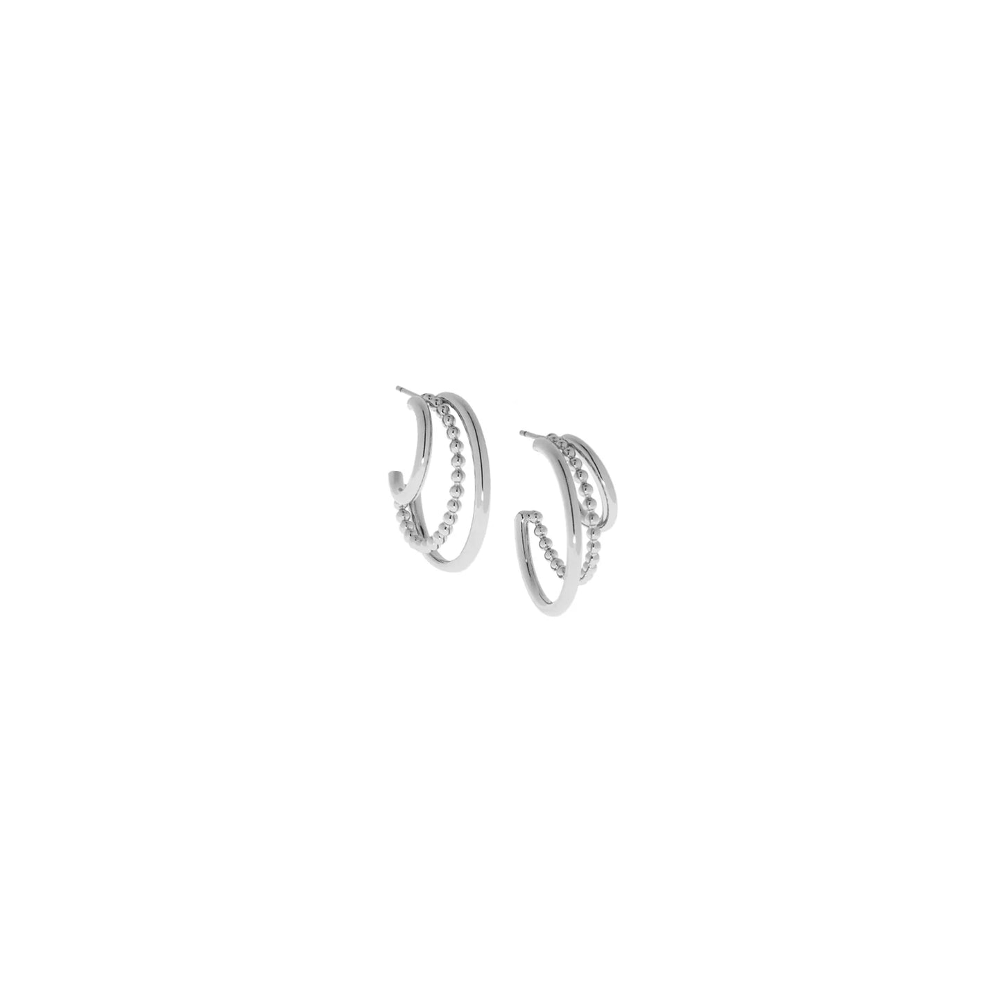 small center beaded tri-hoop