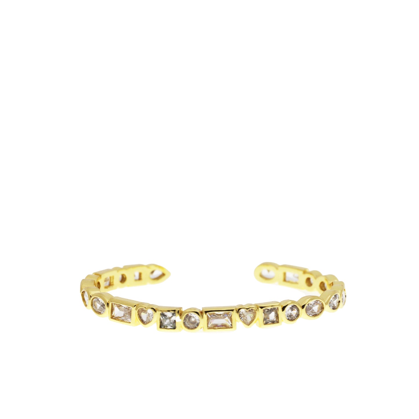 gold plated multi mini shape cuff