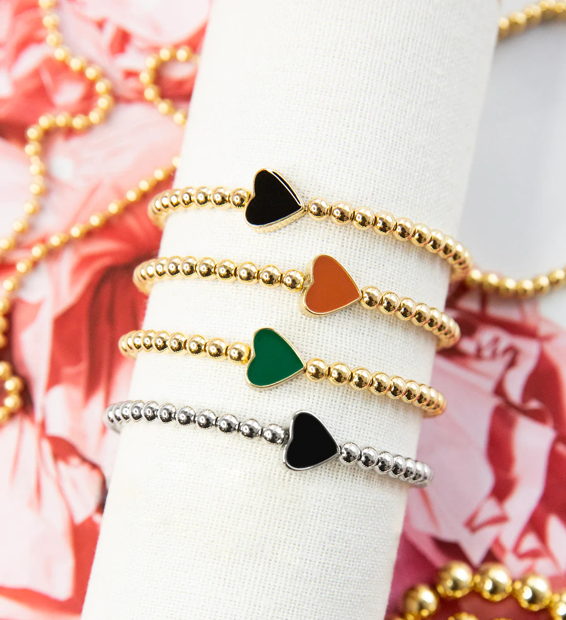 enamel sideways heart bracelet