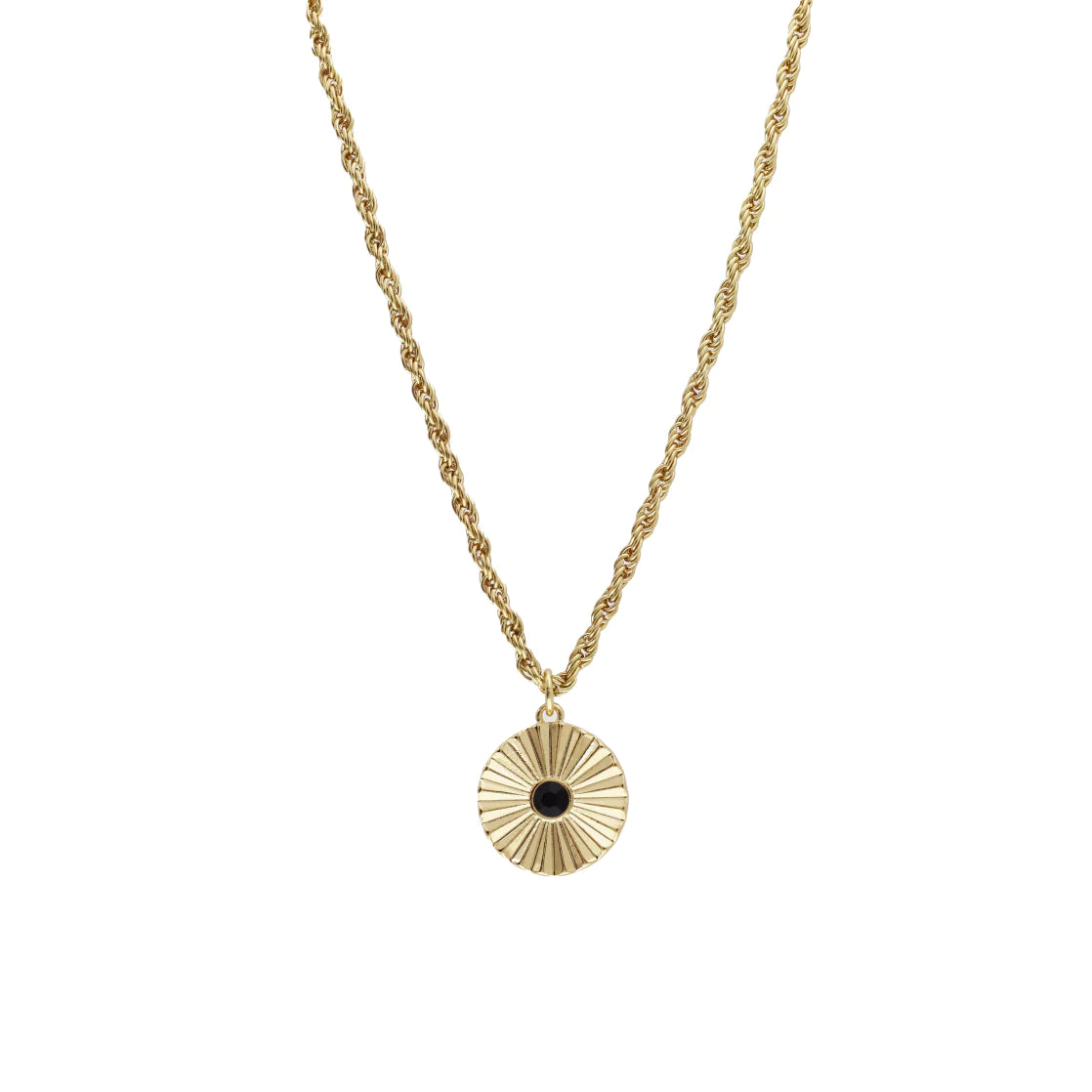 fluted disc rope chain necklace
