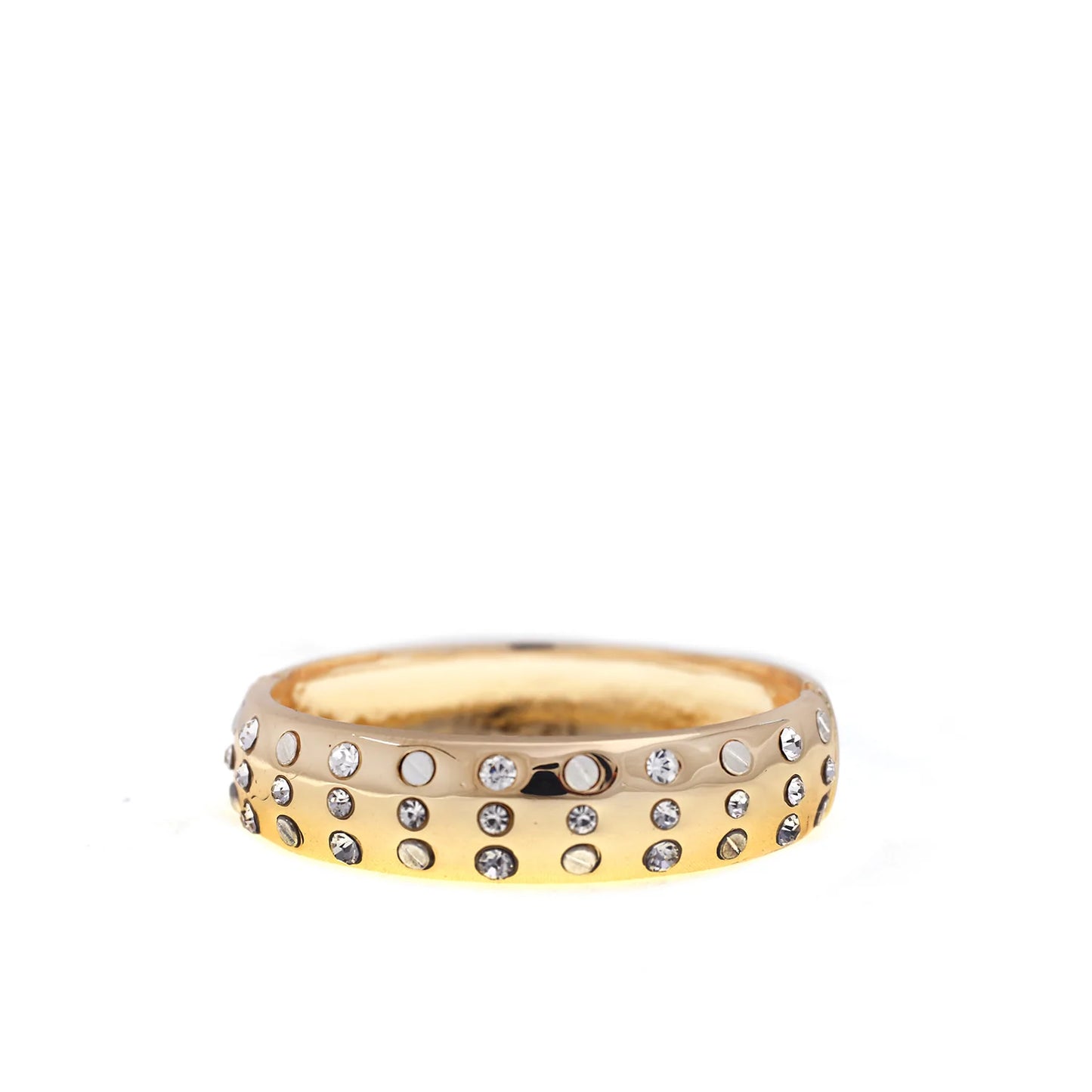 wide pave nailhead statement bangle