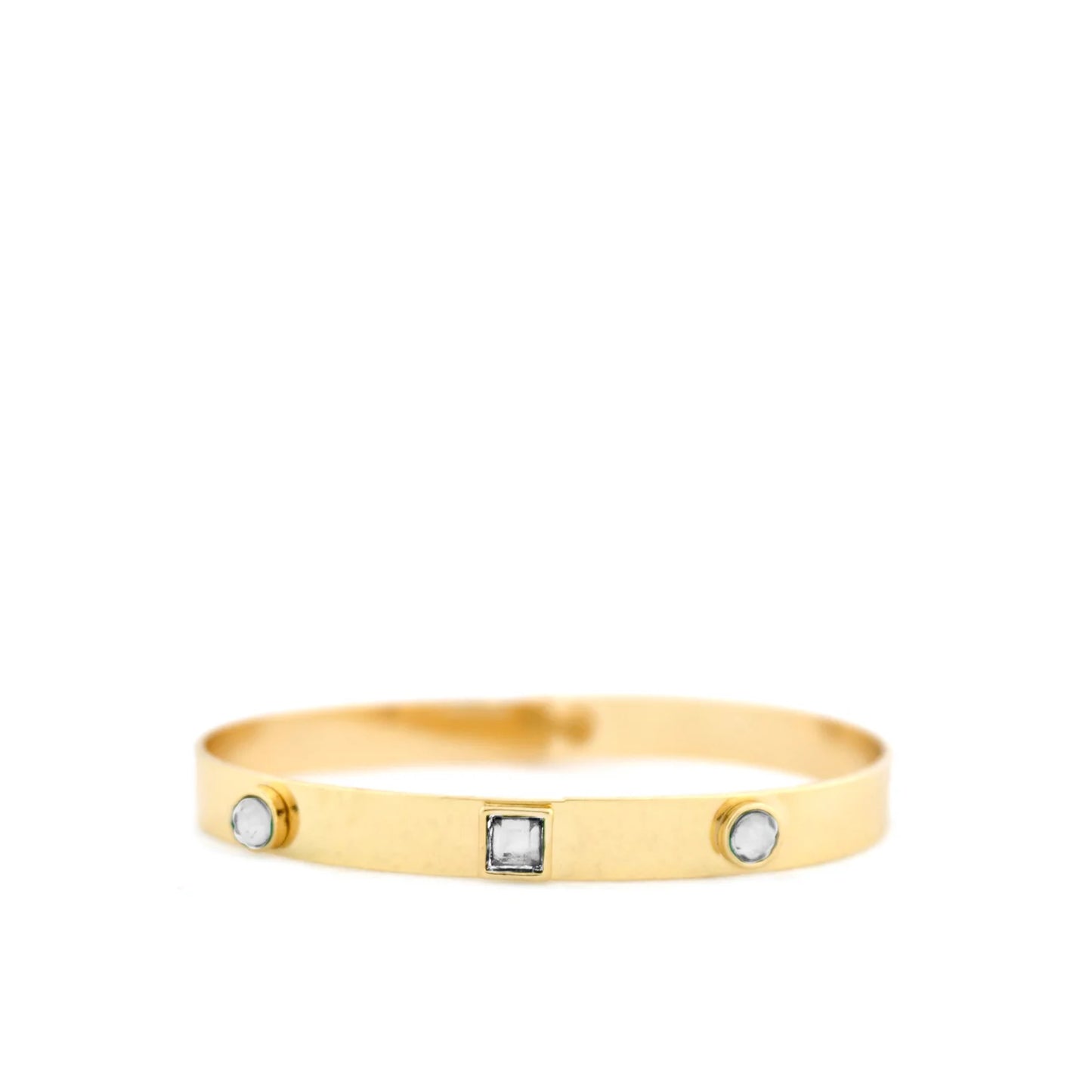 tri-crystal notch bangle