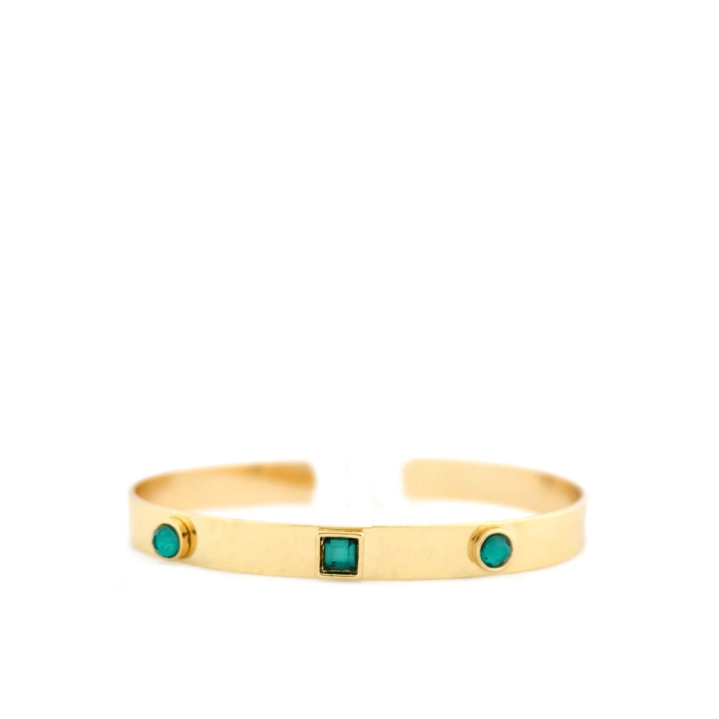 tri-crystal notch bangle