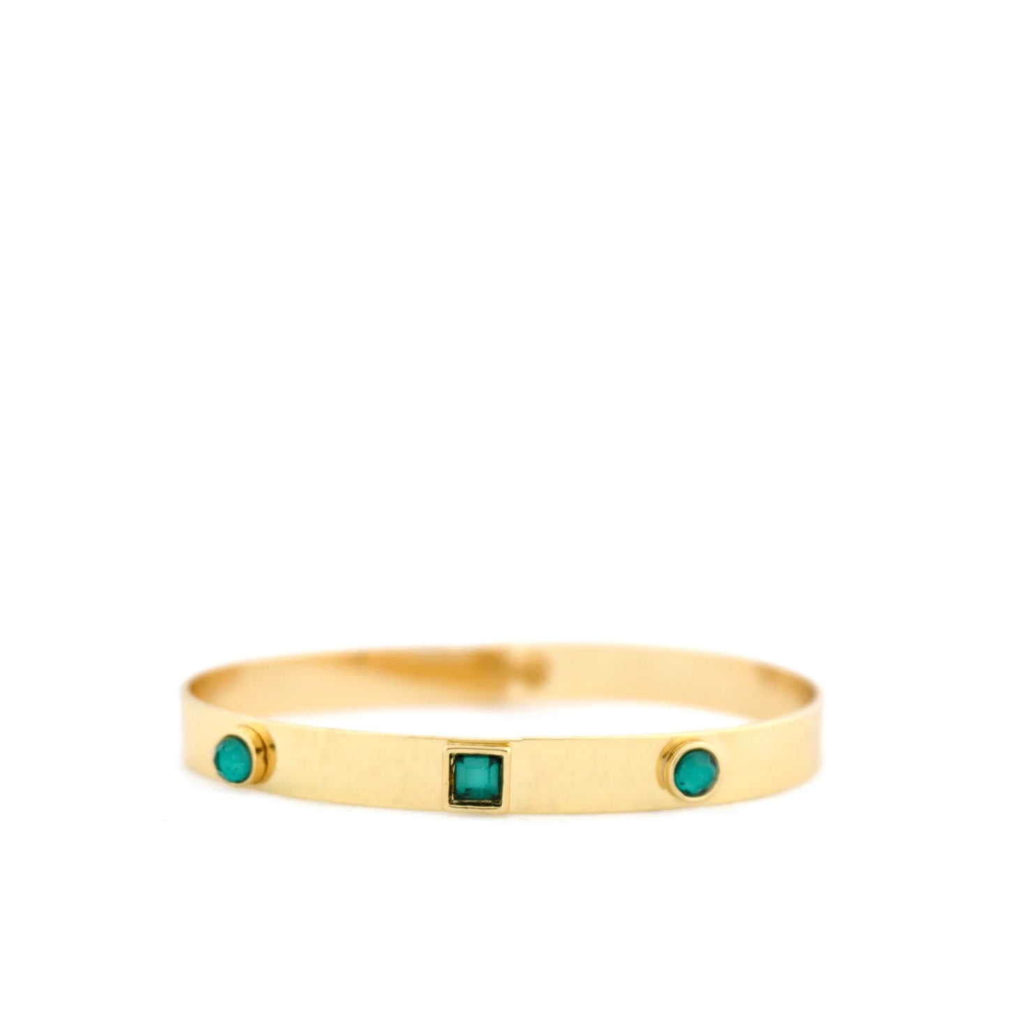tri-crystal notch bangle