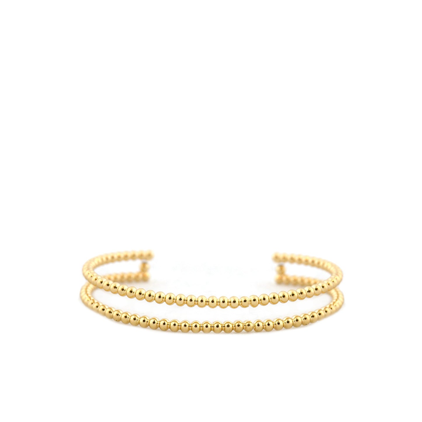 double row metal beaded cuff