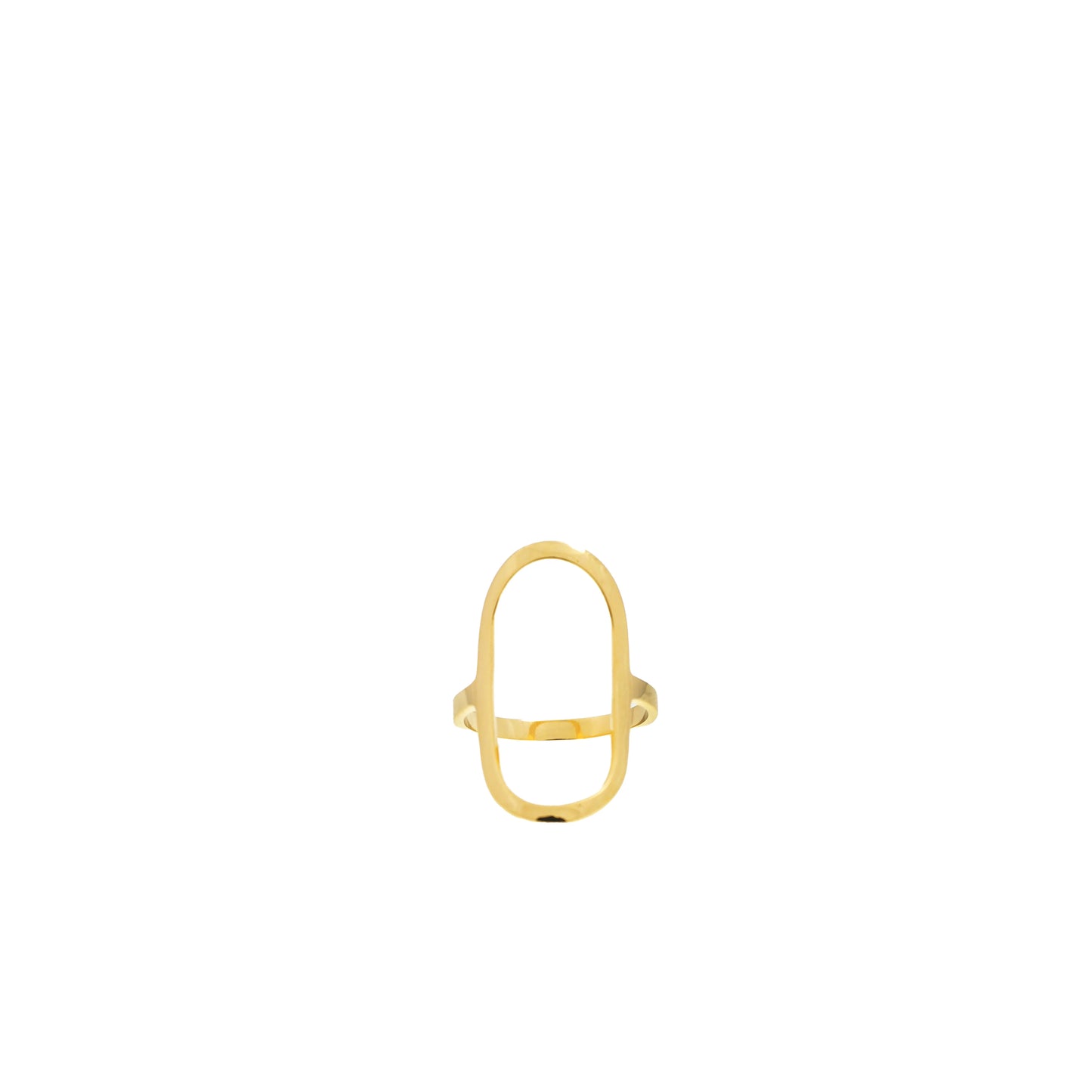 gold plated large open oval ring