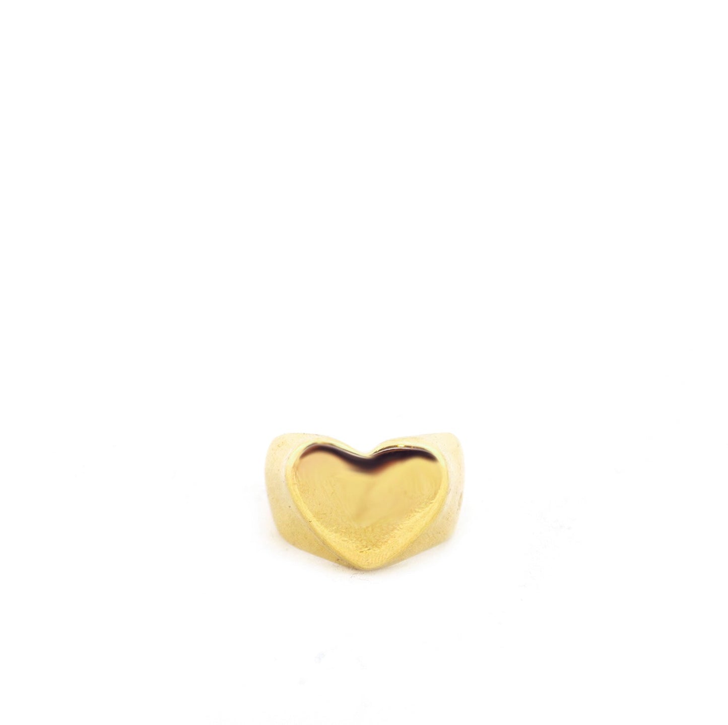 gold plated heart signet ring