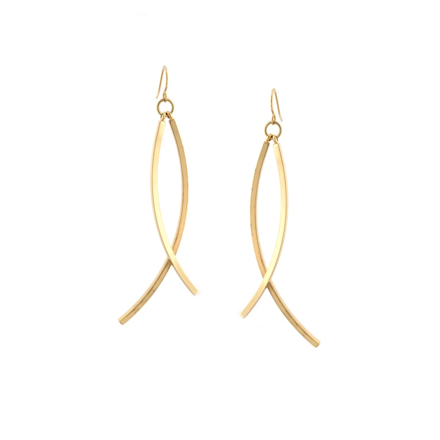 double curved bar earring