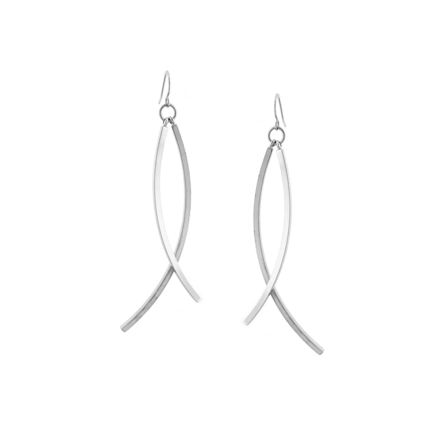 double curved bar earring