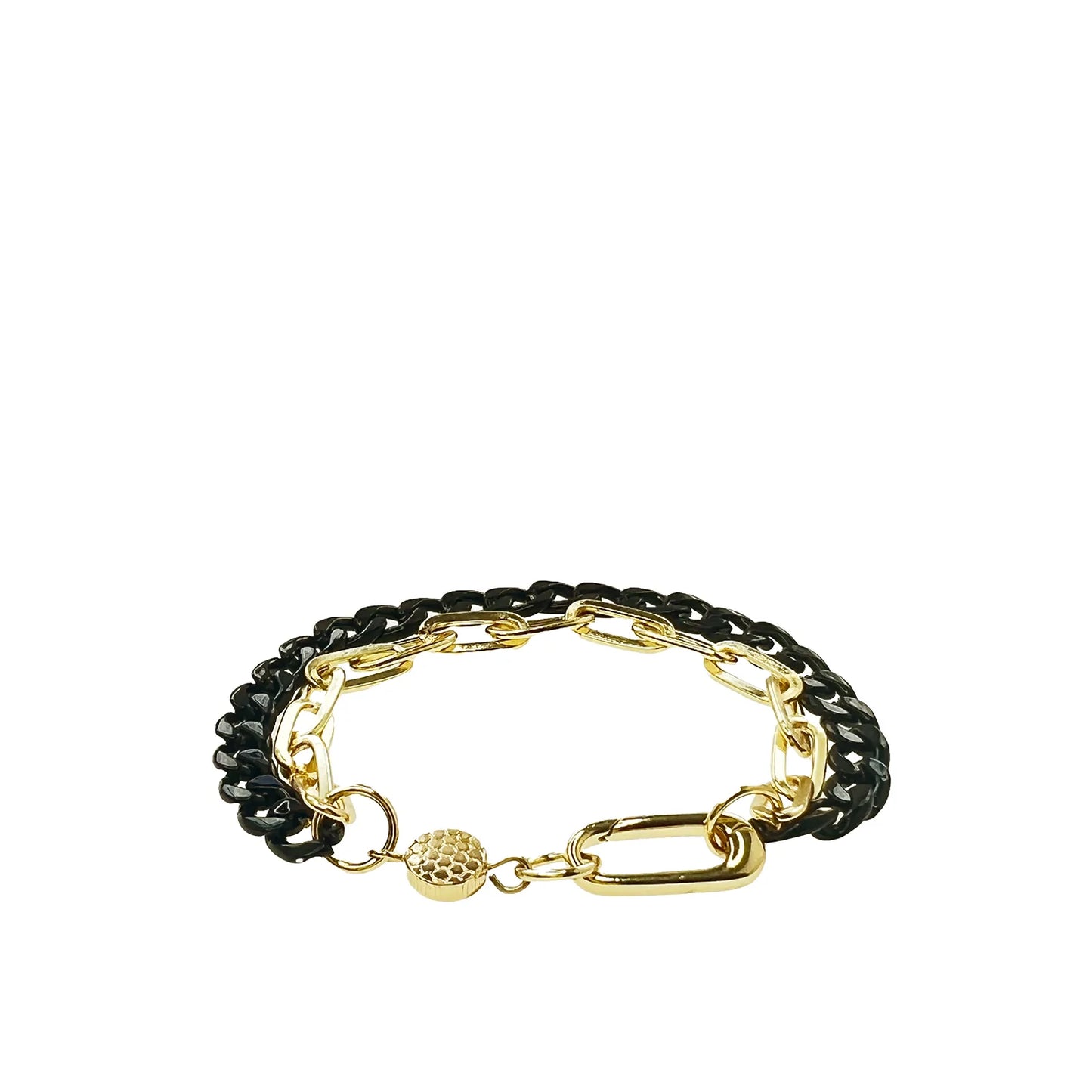 double link oval hinge clasp bracelet