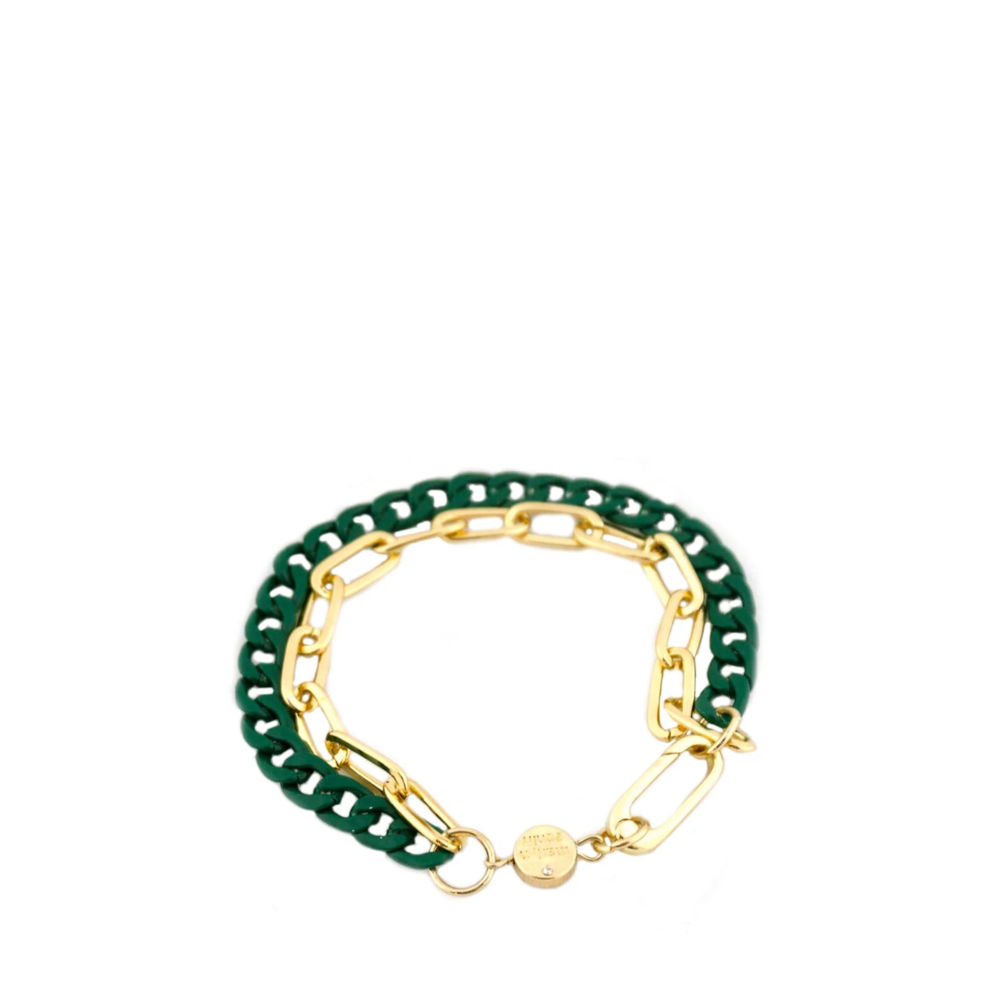 double link oval hinge clasp bracelet