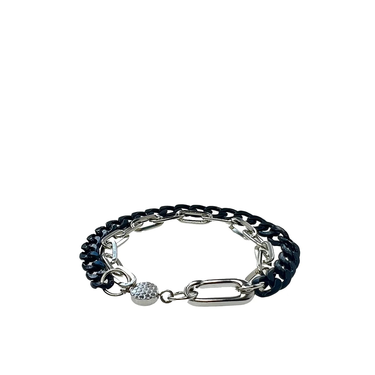 double link oval hinge clasp bracelet