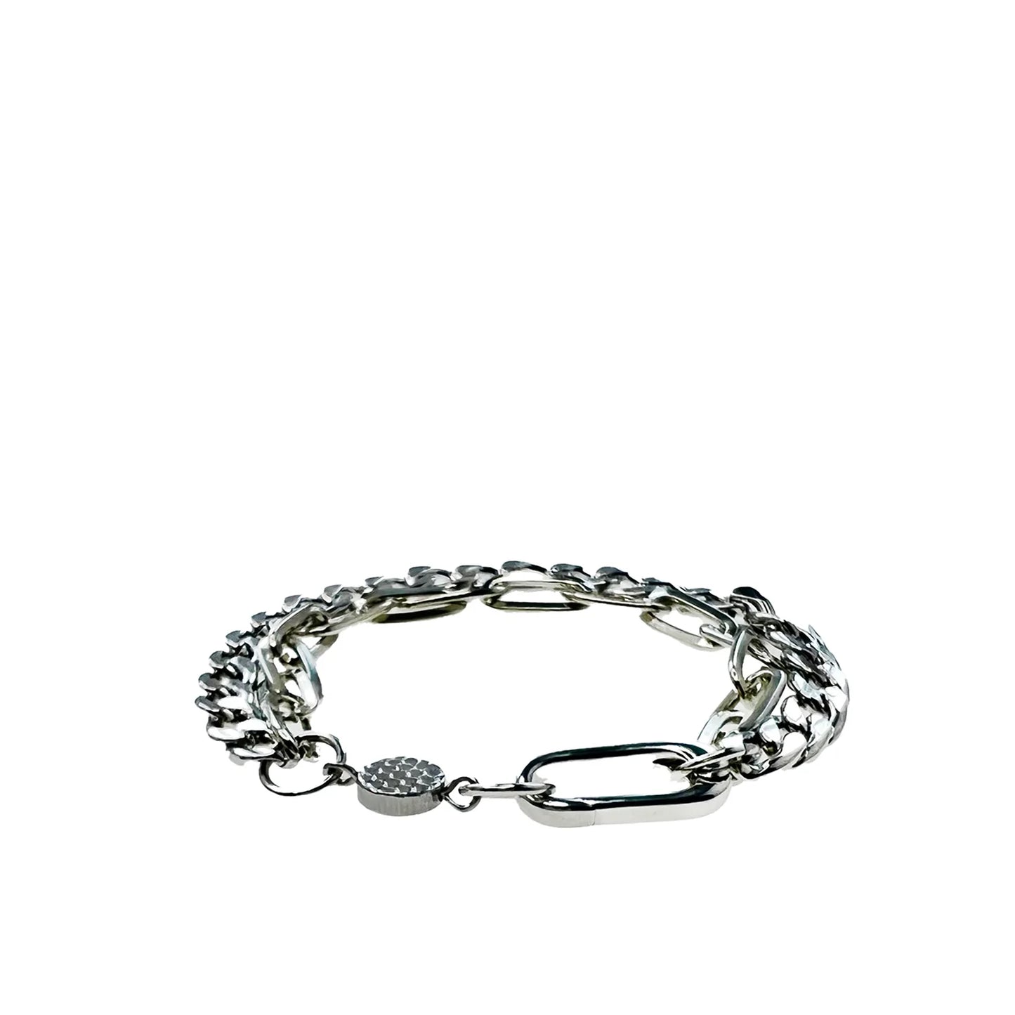 double link oval hinge clasp bracelet