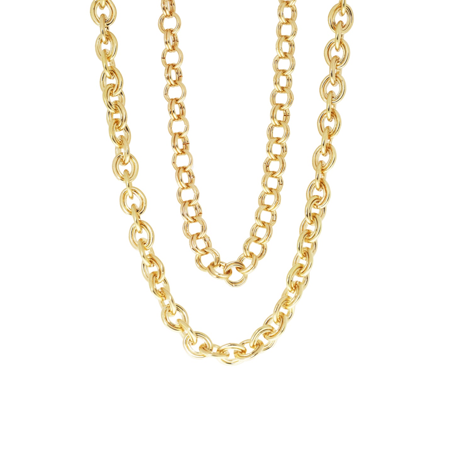double layer circle link toggle necklace