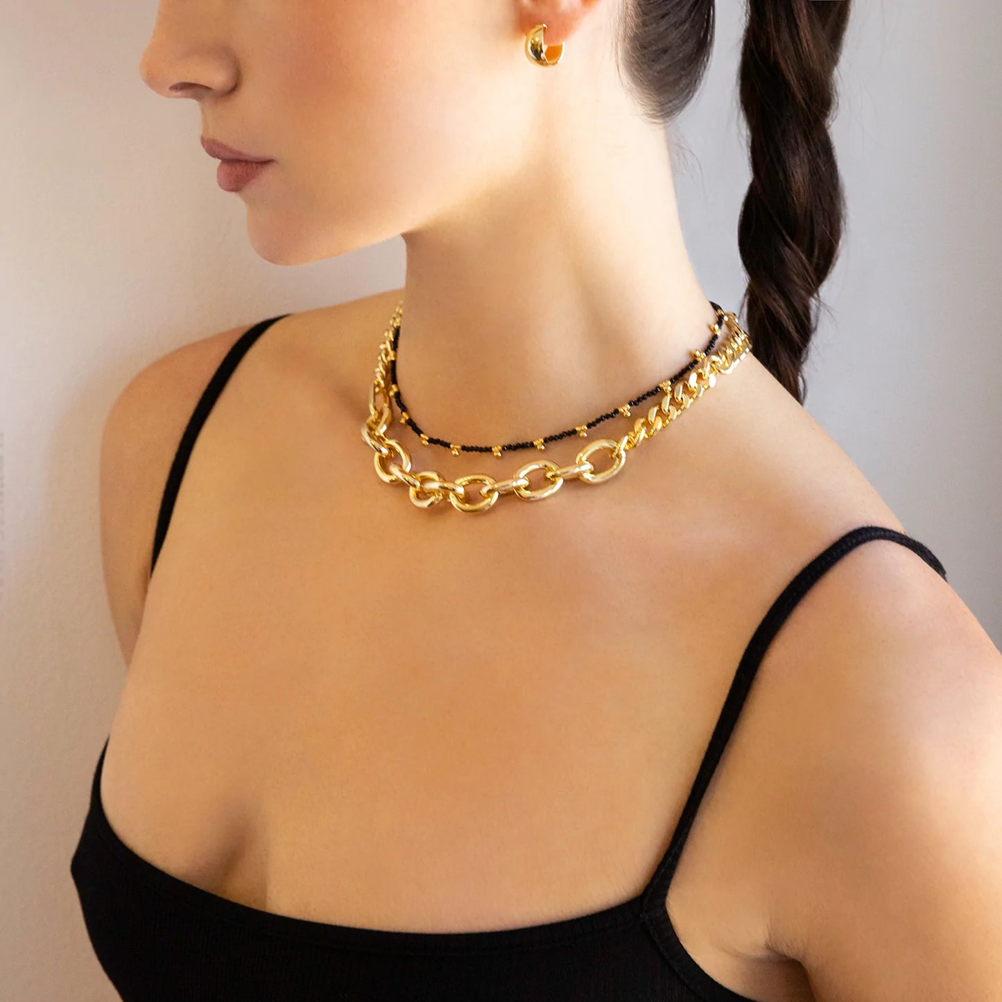 mixed link chunky chain necklace