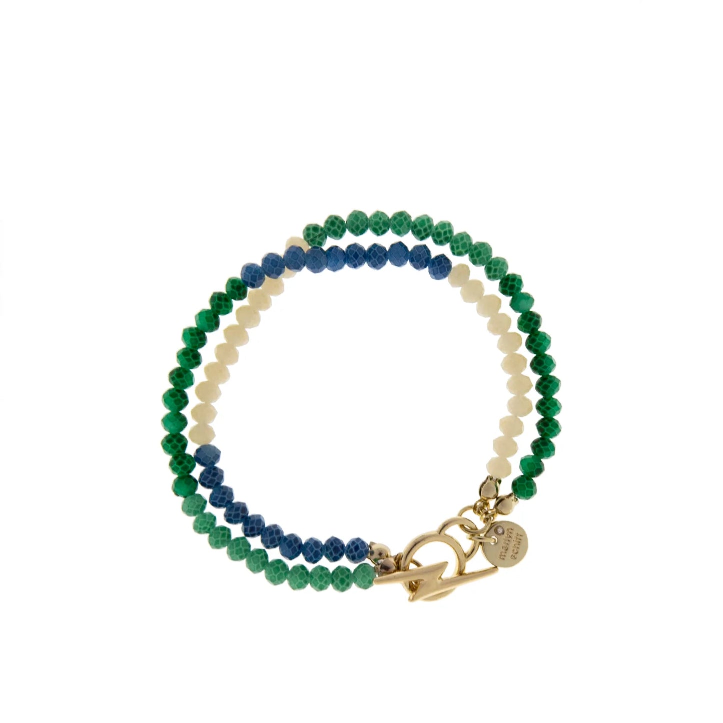 2-strand crystal beaded toggle bracelet