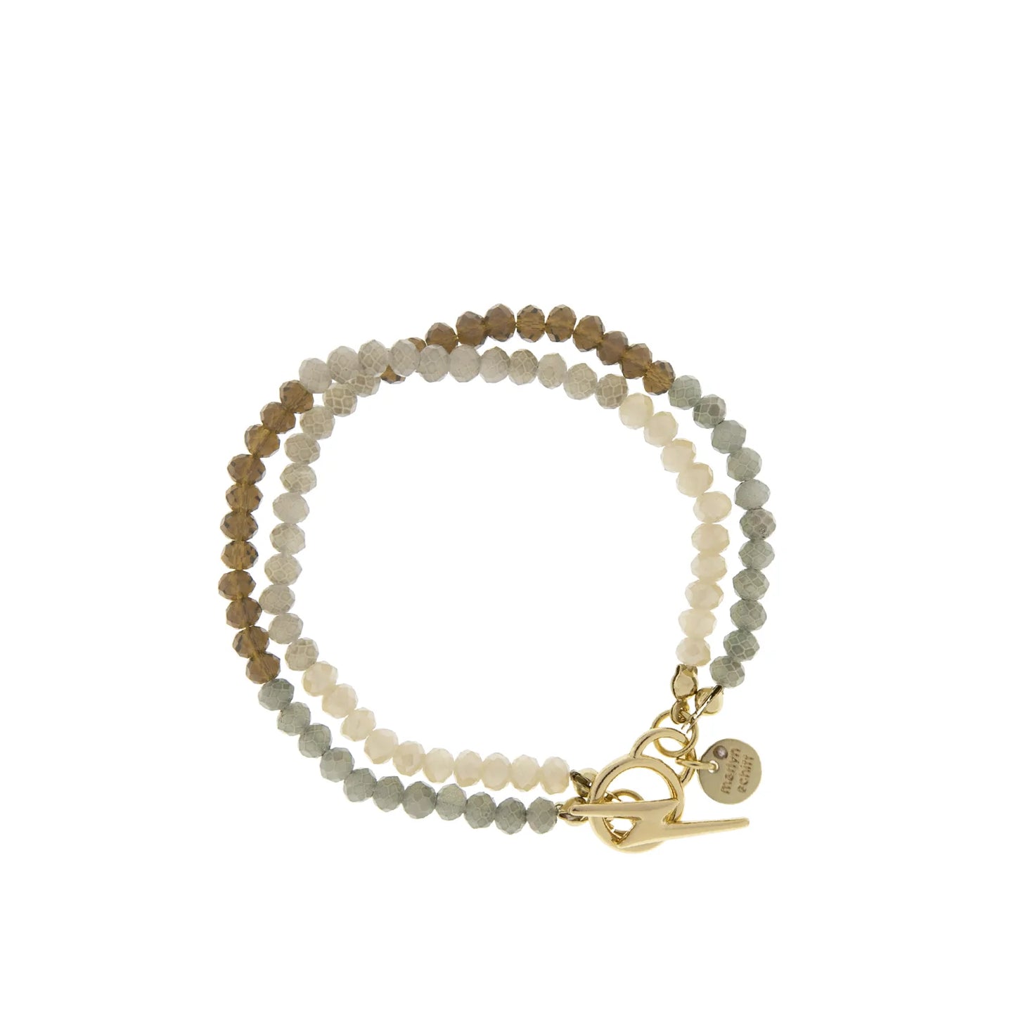 2-strand crystal beaded toggle bracelet