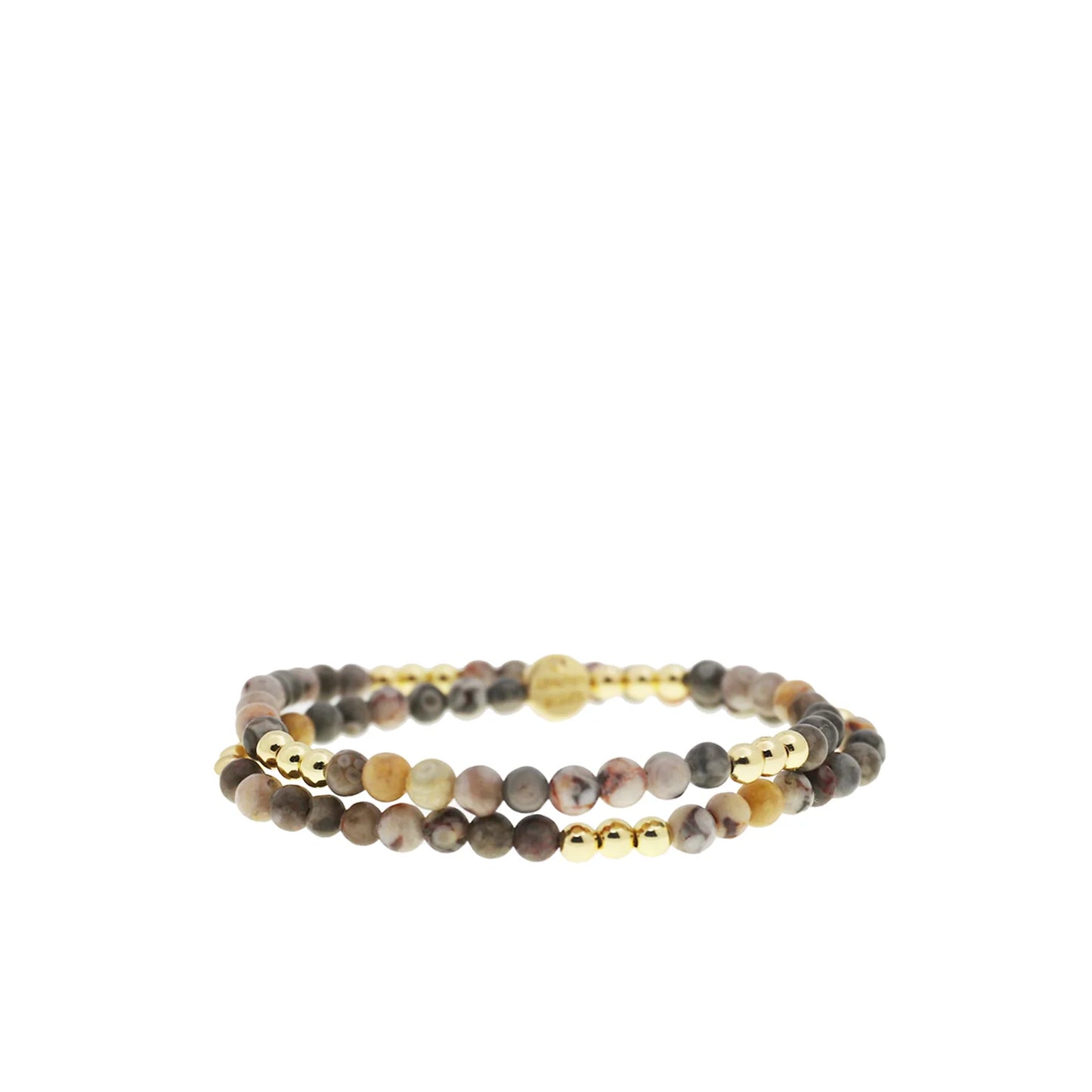 natural stone and metal bead wrap