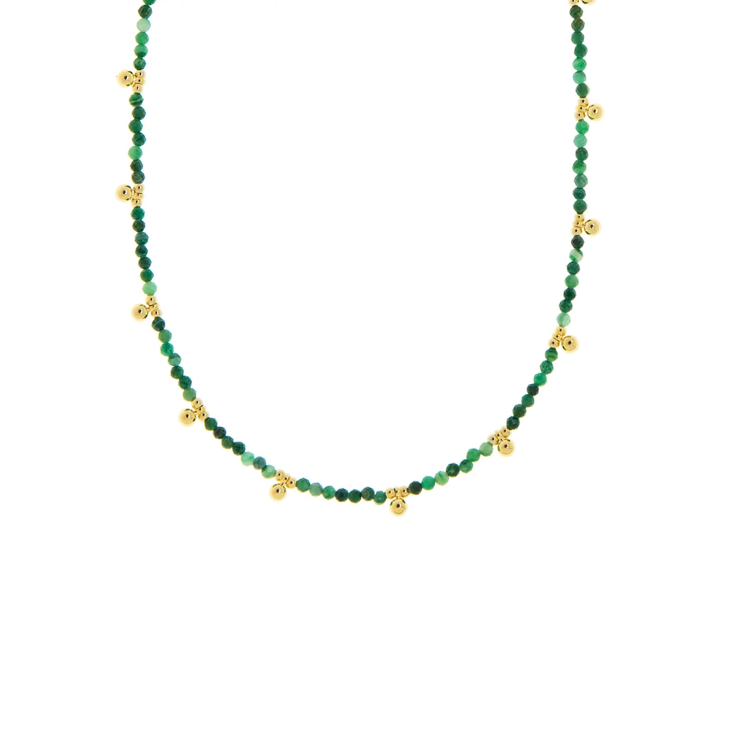 gold plated semi precious stone choker