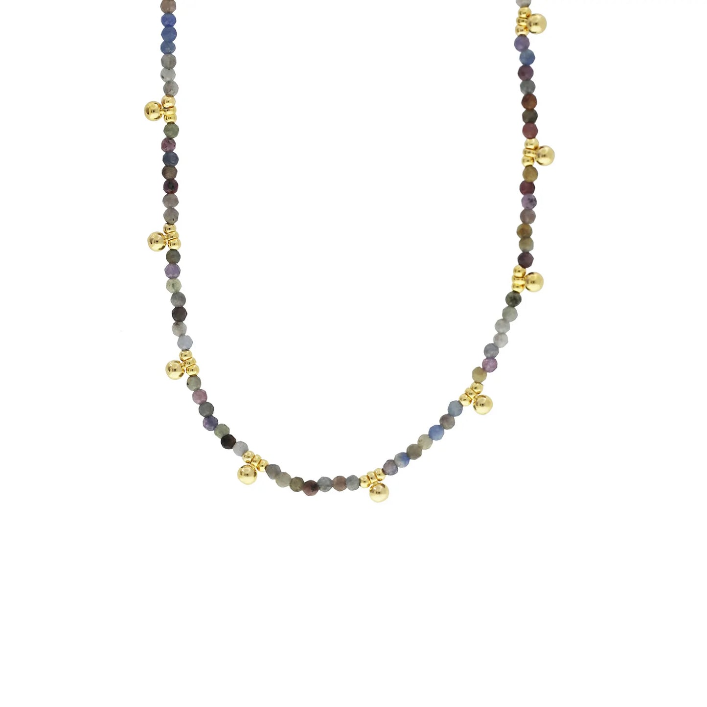 gold plated semi precious stone choker