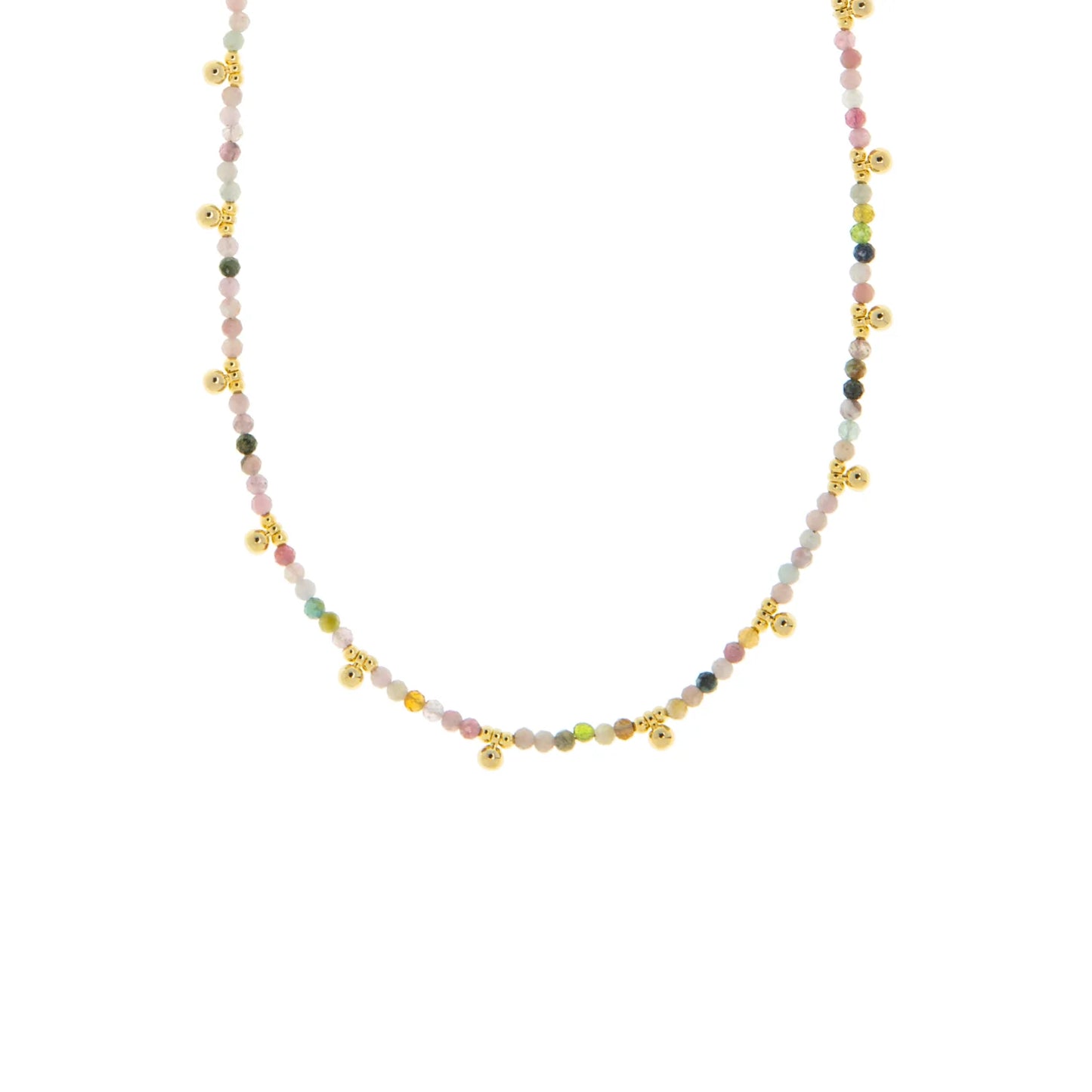 gold plated semi precious stone choker