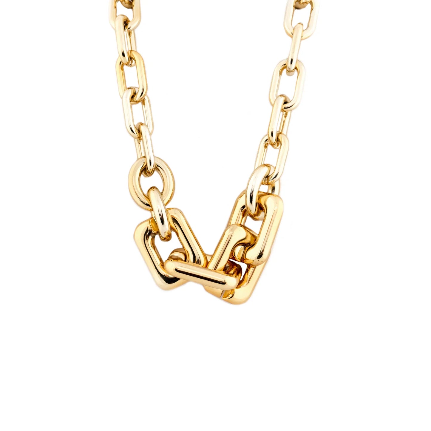 large hollow link statement necklace