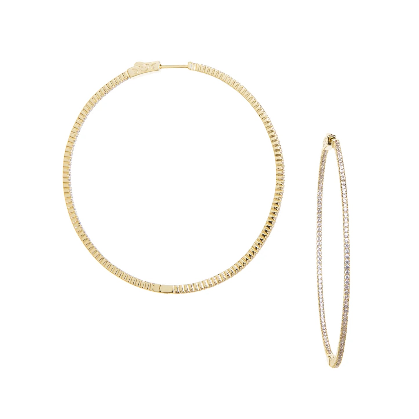 sterling half CZ hoop