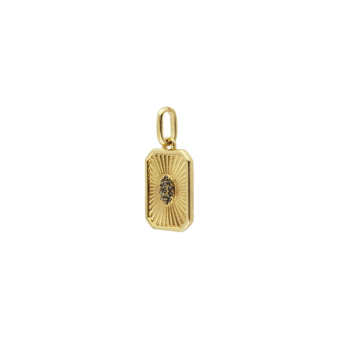 etched octagon charm