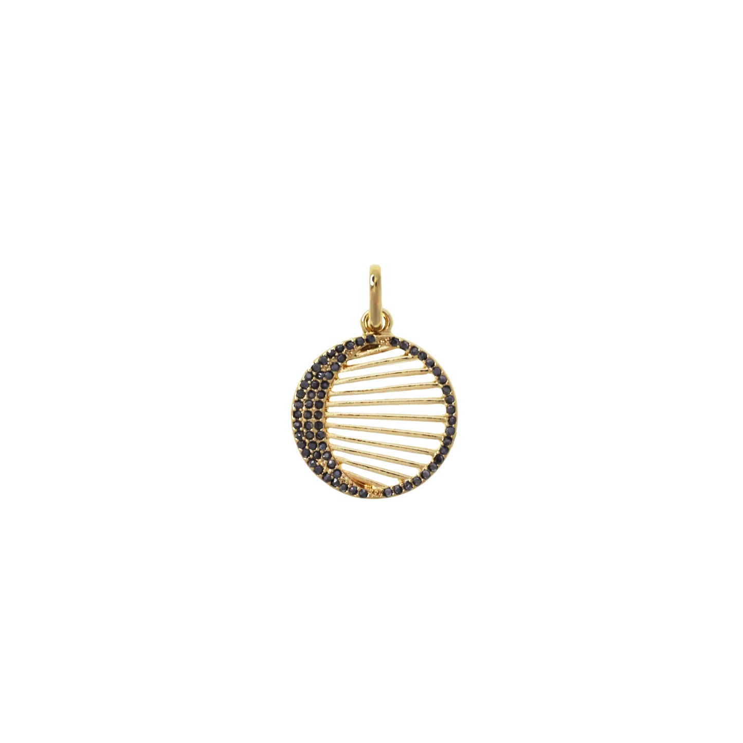 pave cutout disc charm