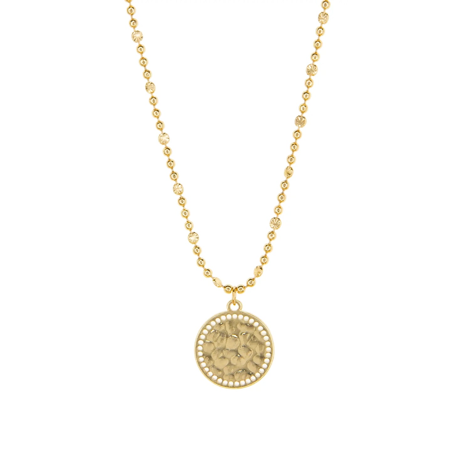 hammered disc necklace