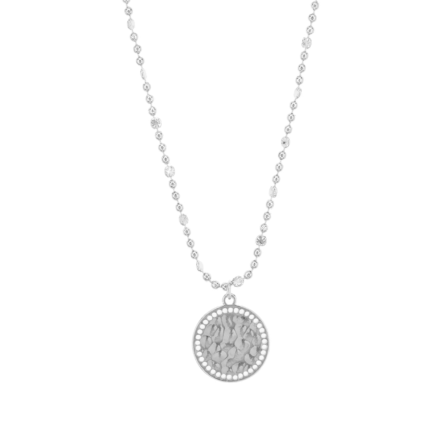 hammered disc necklace