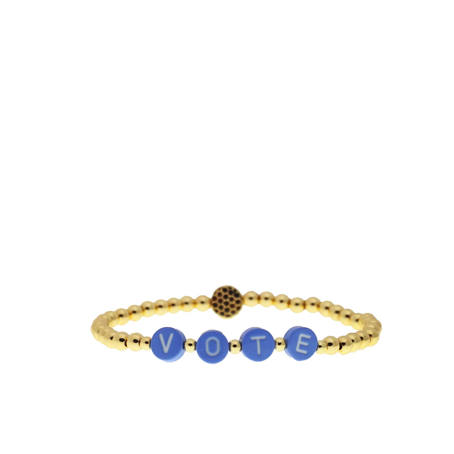 beaded VOTE disc bracelet