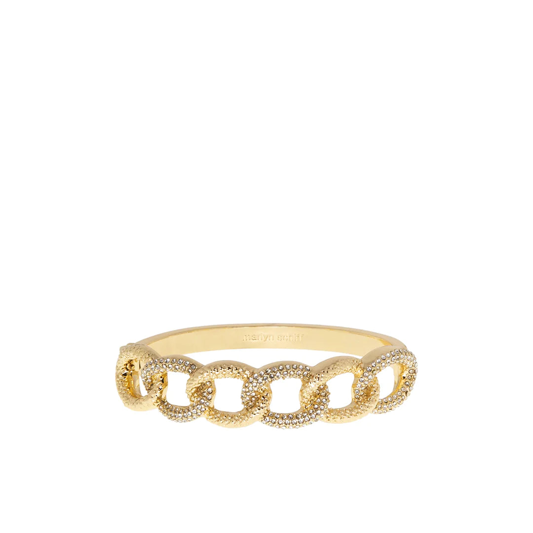 pave link statement hinge bangle