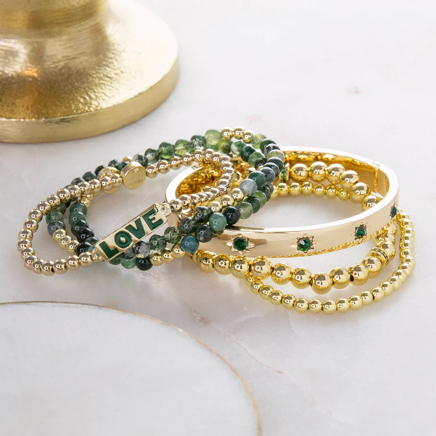 enamel LOVE bar bracelet