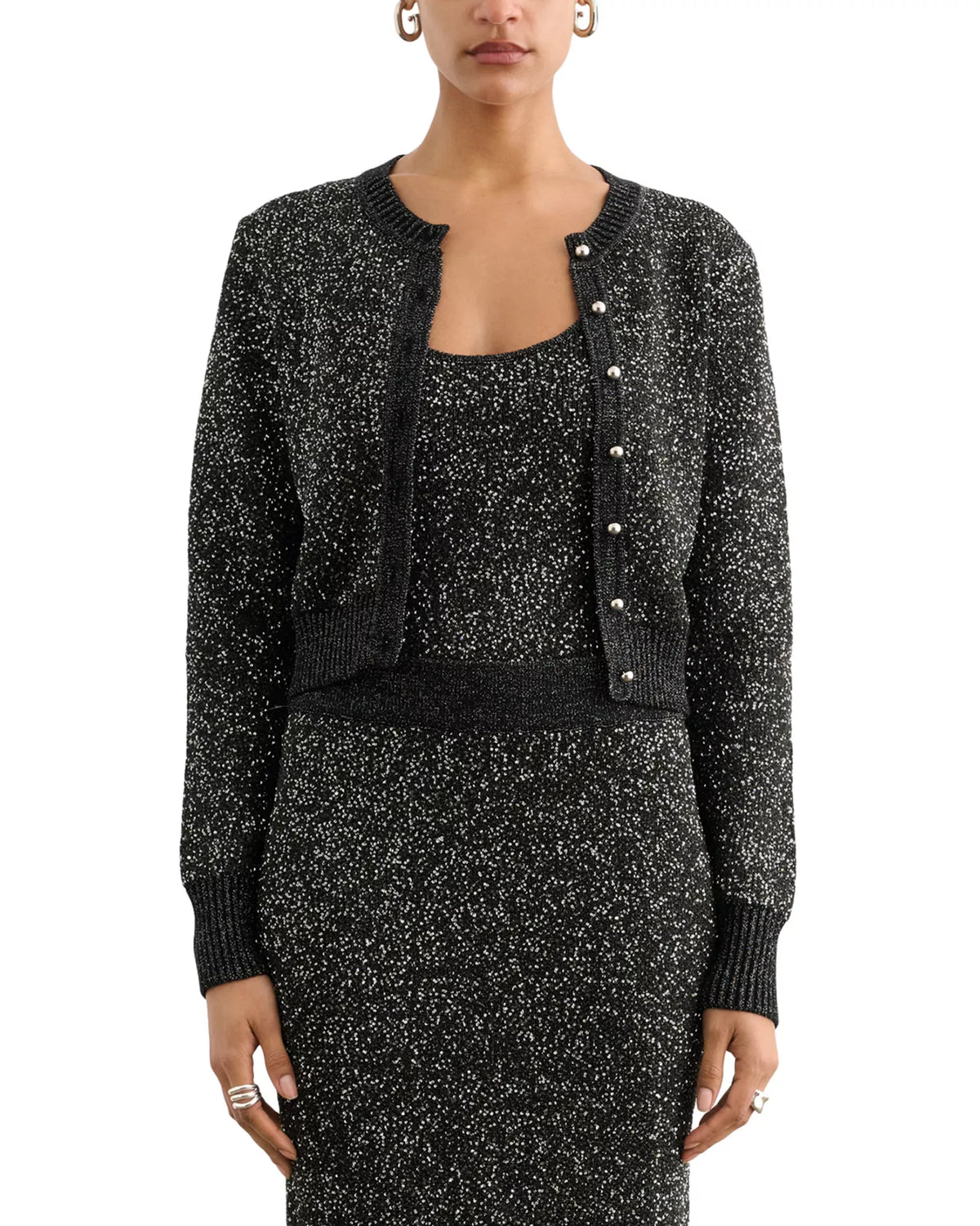 Toccin Mollie Sequin Crewneck Cardigan