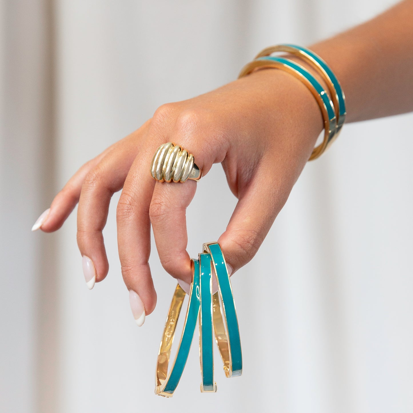 teal enamel bangle