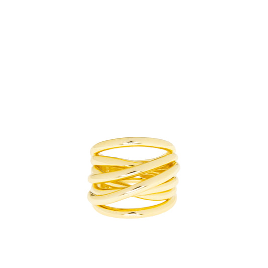 gold plated crossover ring
