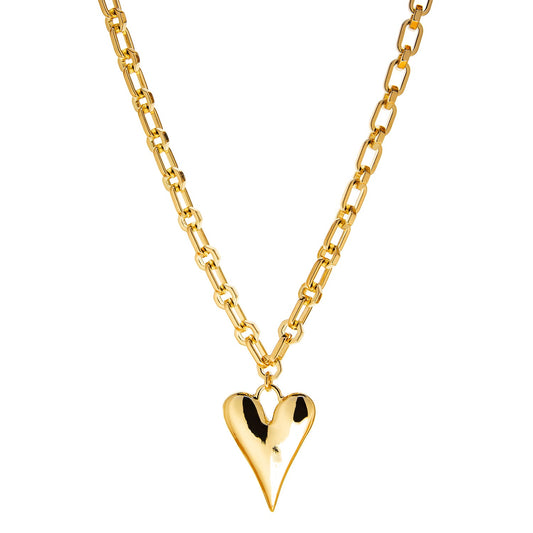 elongated puffy heart necklace
