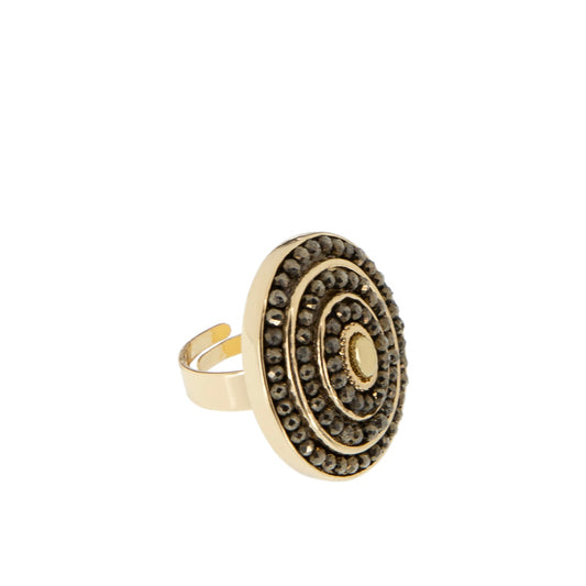 adjustable natural stone disc ring