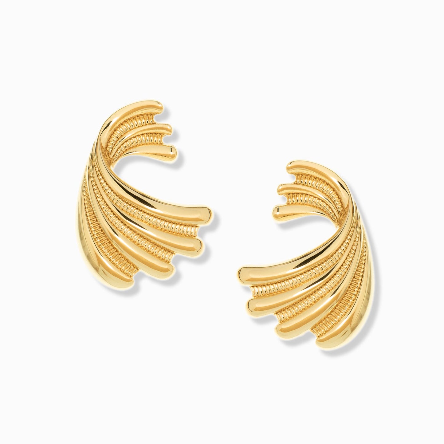 etched wave post earring