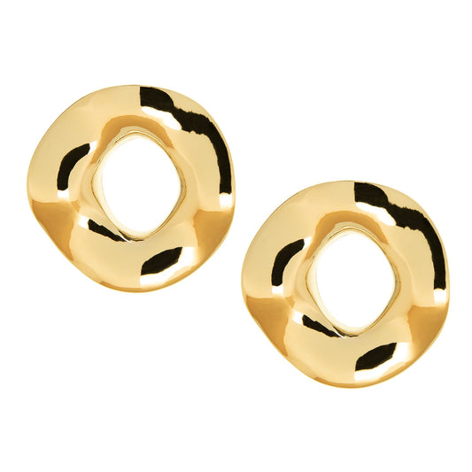 large circle wave post earring