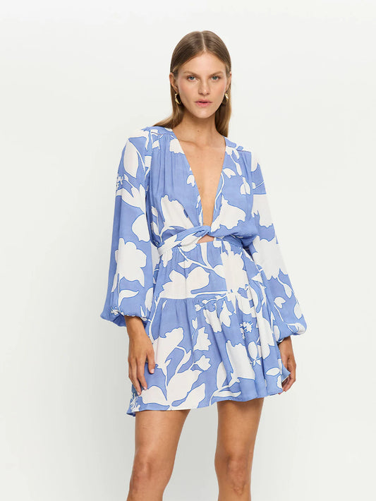 Kivari Amelie Tie Front Mini Dress