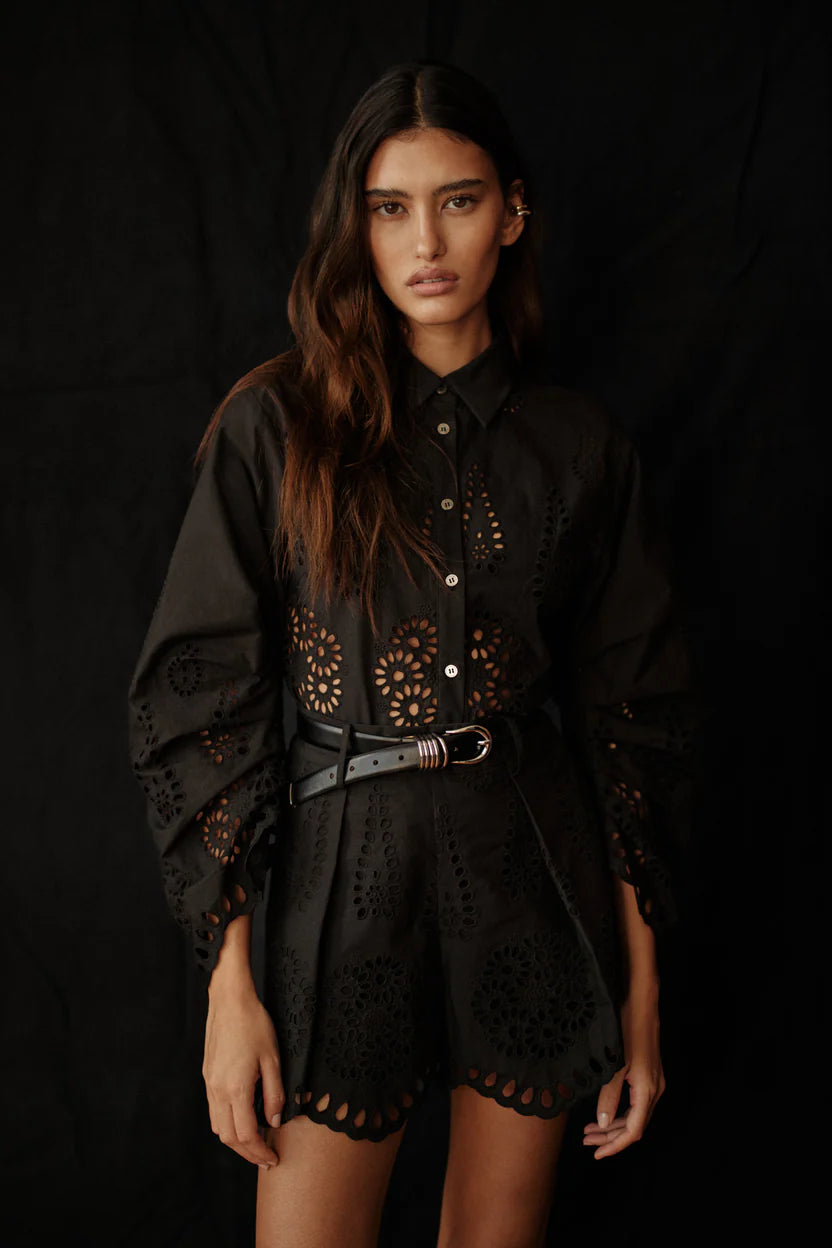 Hevron Raquel Eyelet Blouse