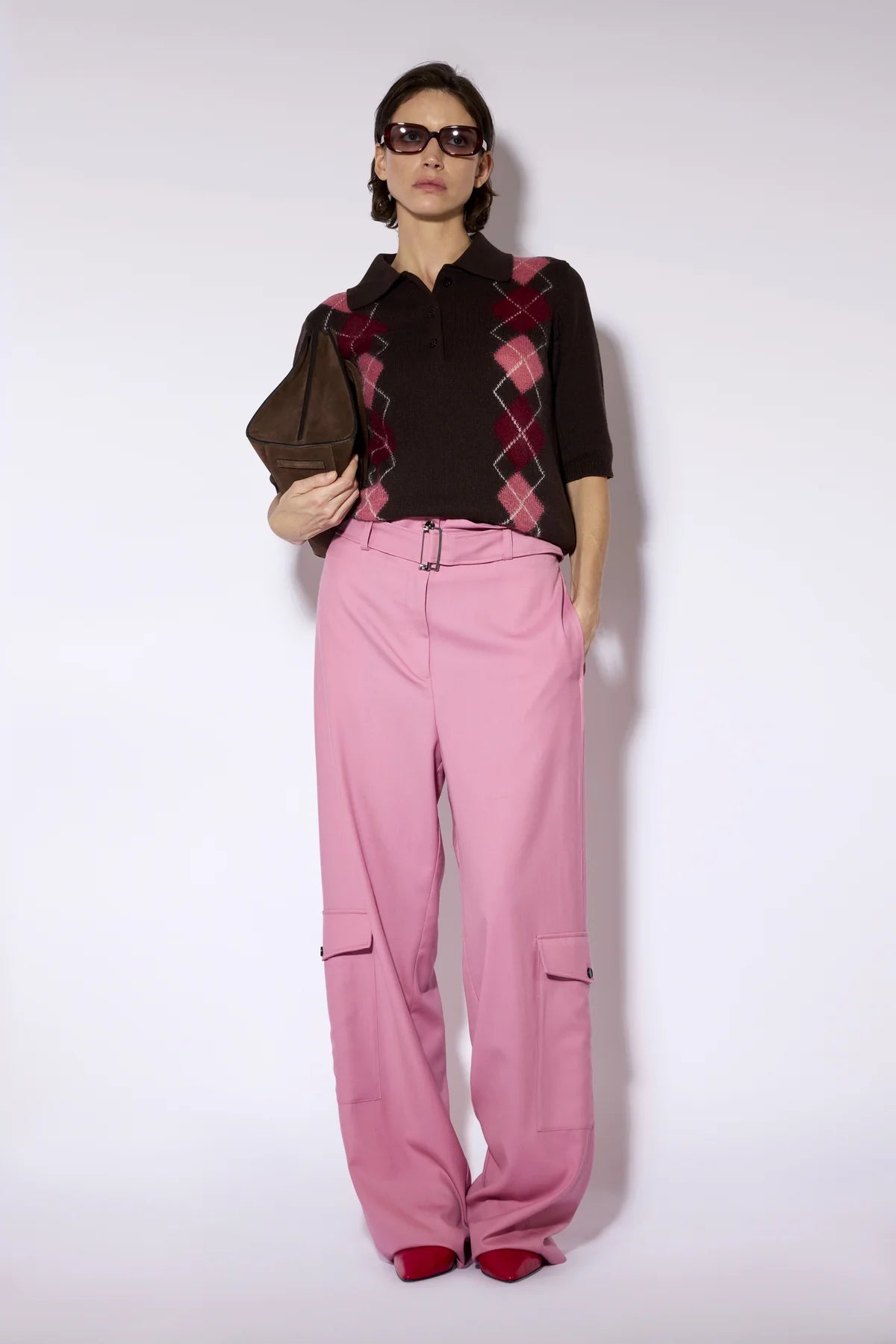Liviana Conti Argyle S/S Sweater
